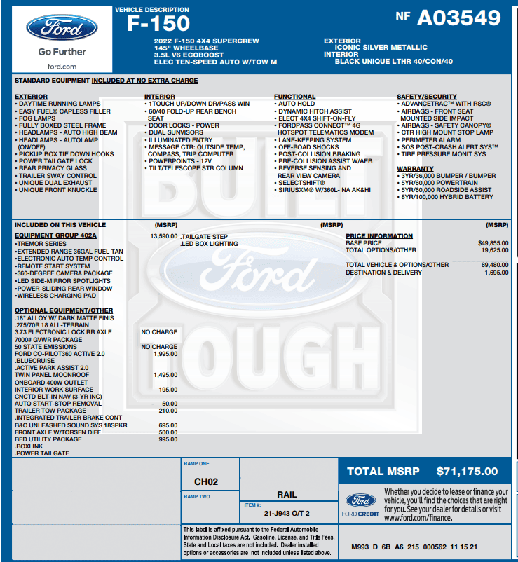Ford F-150 2022 vs. 2023 Tremor 1674792848718