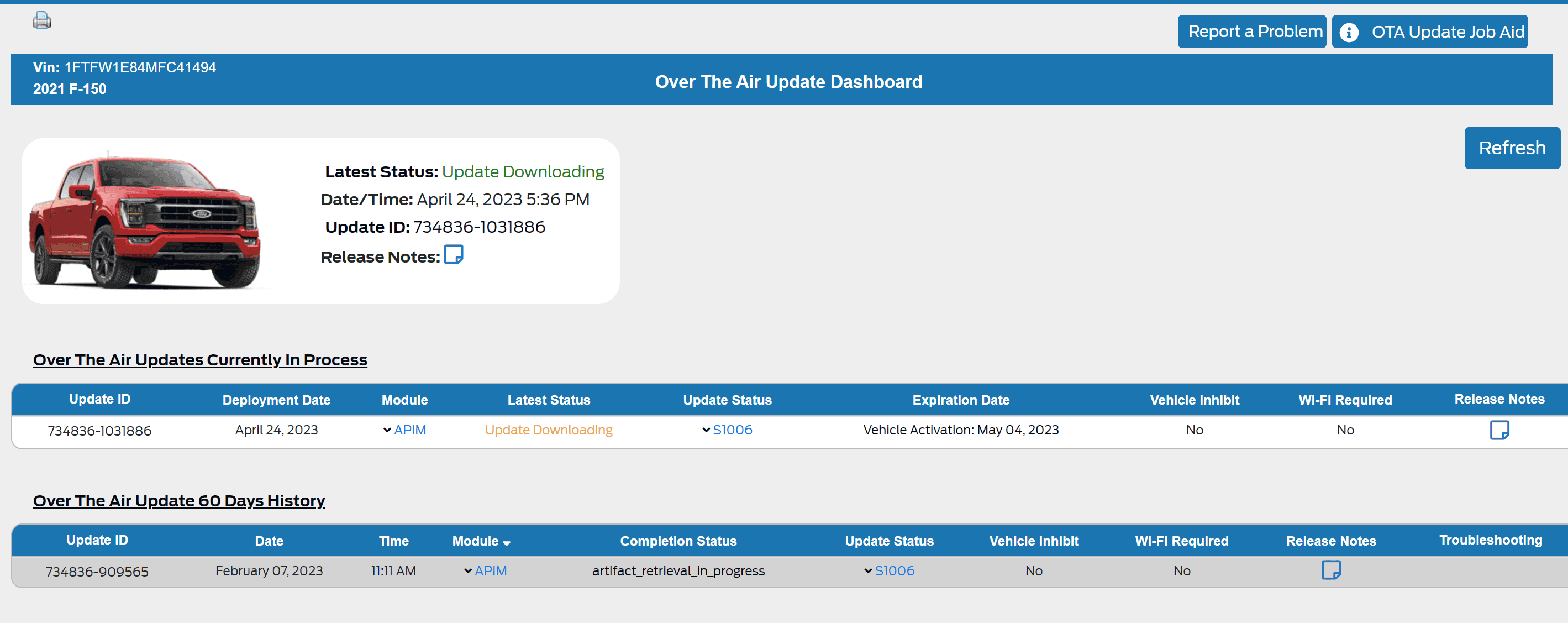 Ford F-150 Power-Up 4.2.1. OTA software update installed today 1682425444128
