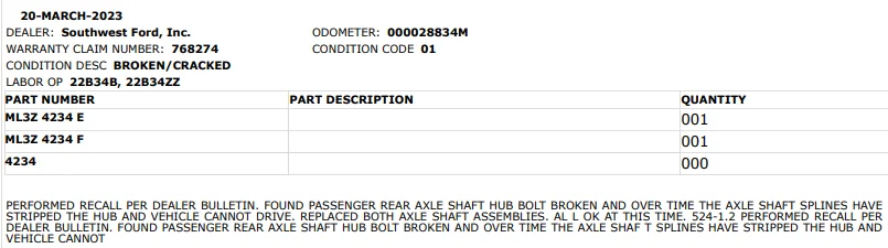 Ford F-150 F150 Powerboost Axle bolt sheared off 1685559890762