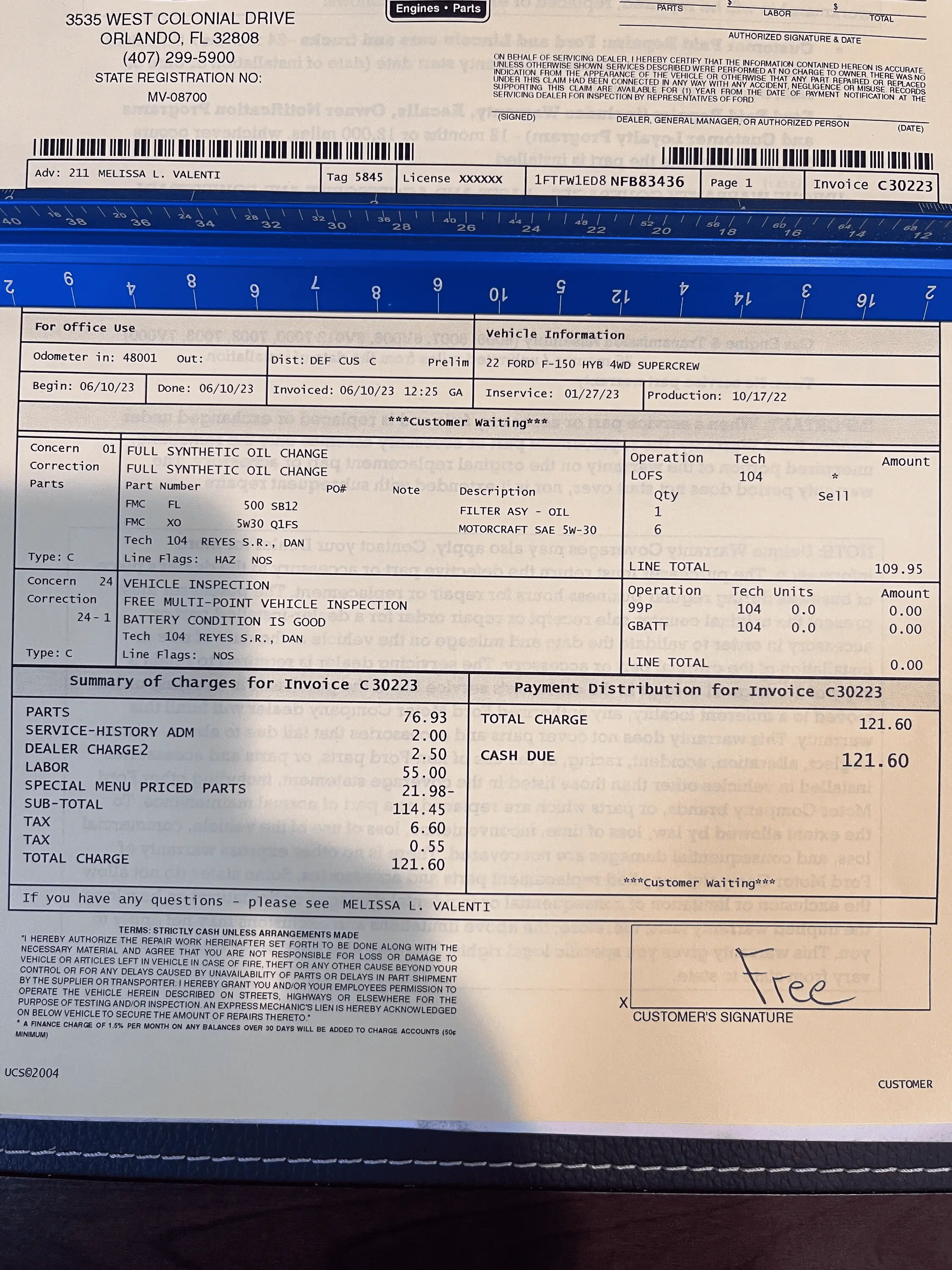 Ford F-150 Dealer Oil Change - MC Blend or Synthetic 1689071546346