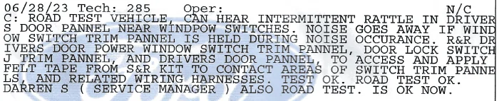 Ford F-150 Drivers Door Rattle - Need A Fix 1689205781036