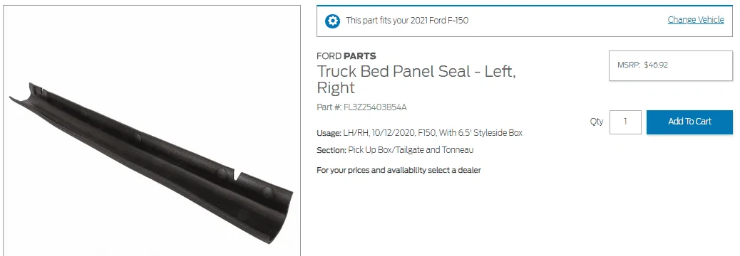 Ford F-150 Seals/Gasketing comparisson (401A vs 502A) 1689856923081