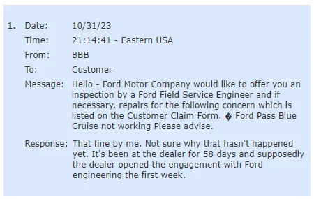 Ford F-150 Problems with Service Department 1698846112303