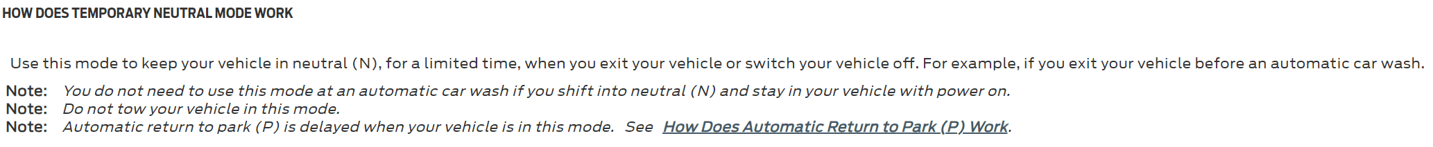 Ford F-150 Put the truck into Neutral - how? 1698985953960