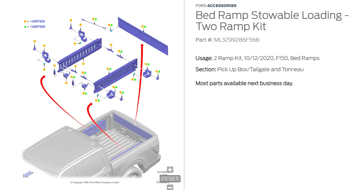 Ford Bed Ramp Kit fitment on a 2021 F150 with work surface tail gate ...