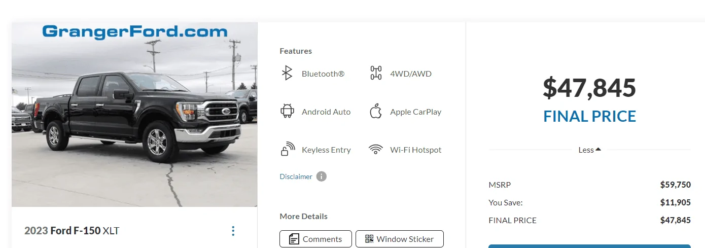 Ford F-150 $10k off 2023s? 1701202380151