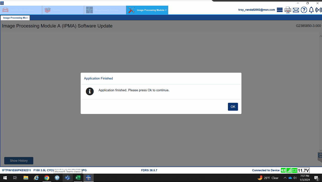 Ford F-150 ECU module programming guide using FDRS 1704337122819