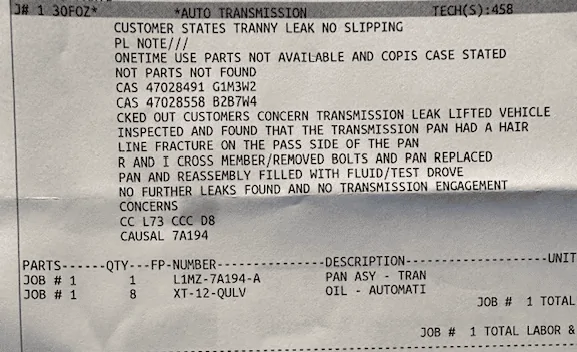 Ford F-150 23 Powerboost transmission leak 1704466998219