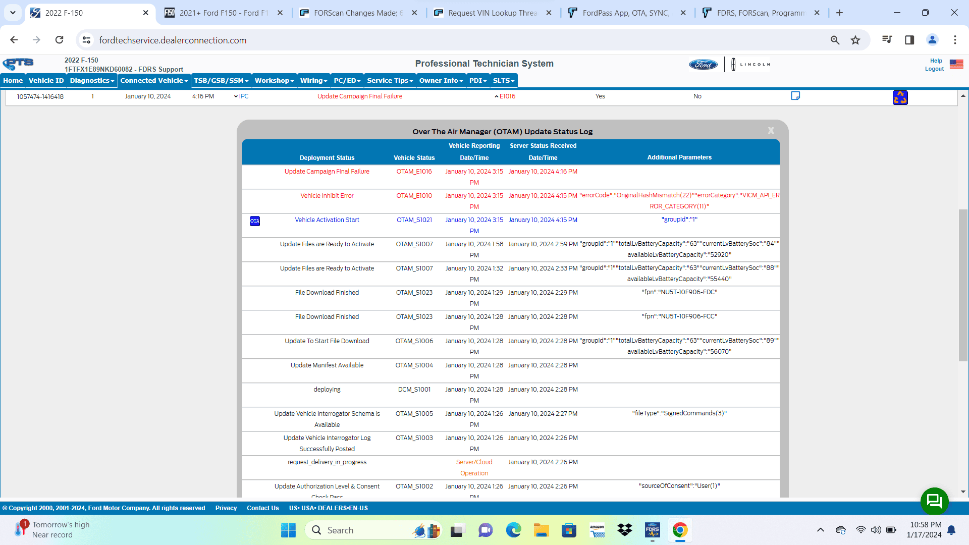 Ford F-150 FORScan Changes Made; 6.8 Update Fail - Coincidence? 1705550326972