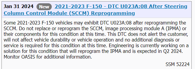 Ford F-150 FDRS Problem 1706729049513