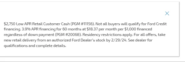 Ford F-150 0% interest rates making a return? 1708046038091