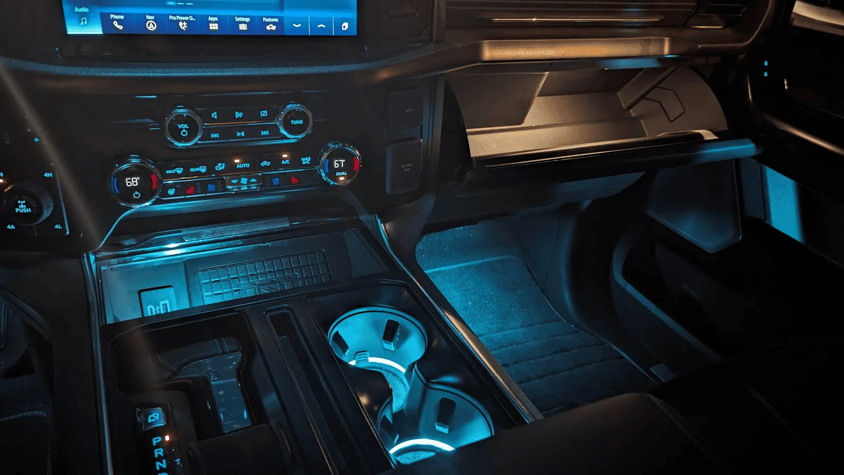 Ford F-150 Cup holder light installation / media bin light / glove box light / ambient lighting change 1713152932621-y2