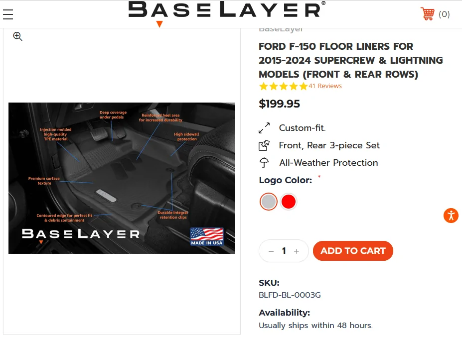 Ford F-150 15% off forum discount on Baselayer premium all-weather floor mats + Vehicle OCD center console organizers -- Made in USA! 1715014869269-oy