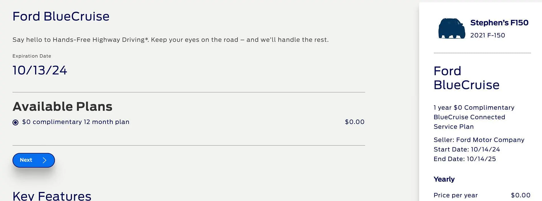 Ford F-150 BlueCruise Renewal $0 1726761064629-a7