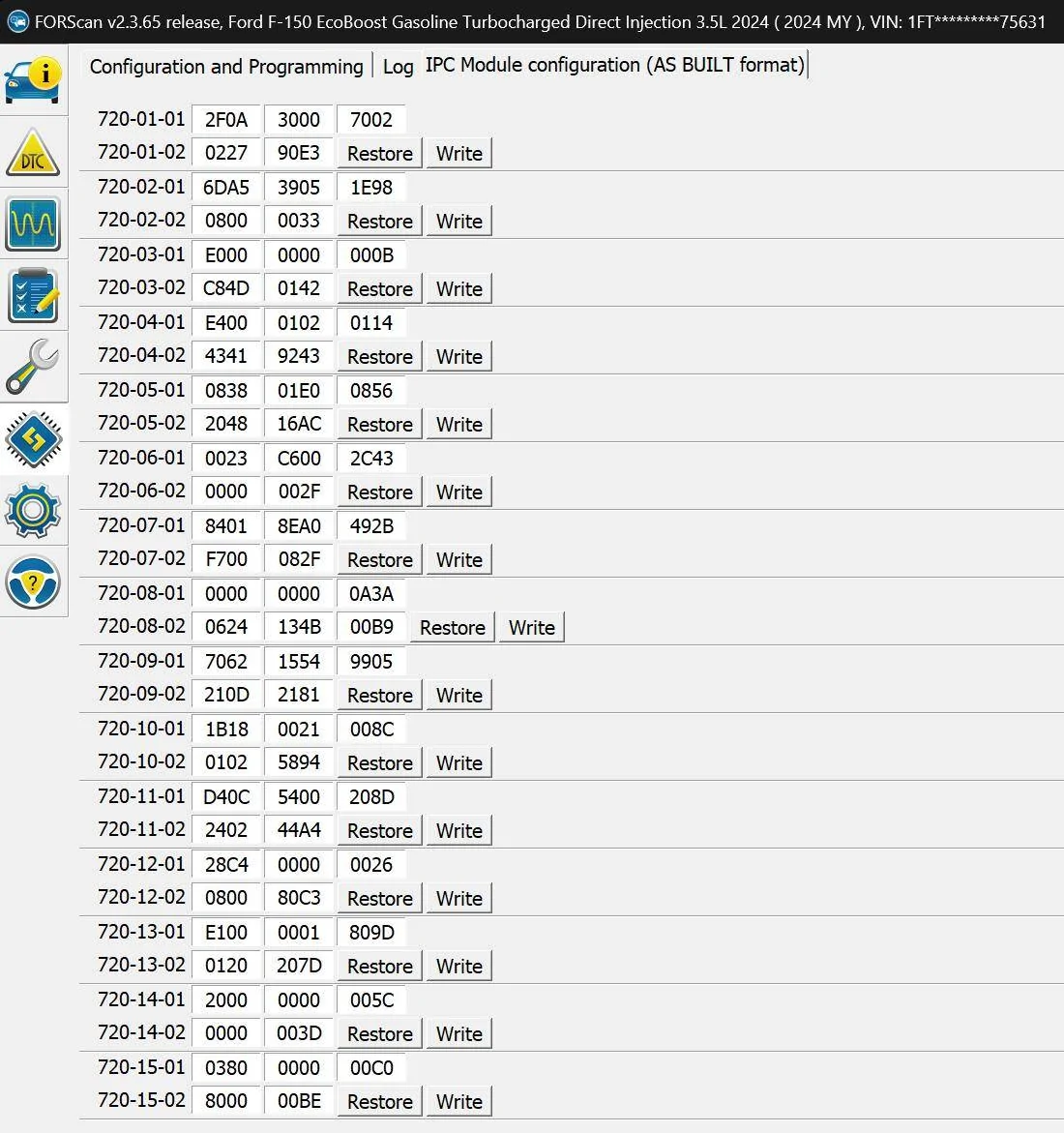 Ford F-150 2021+ F-150 FORScan List / Database / Spreadsheet 2