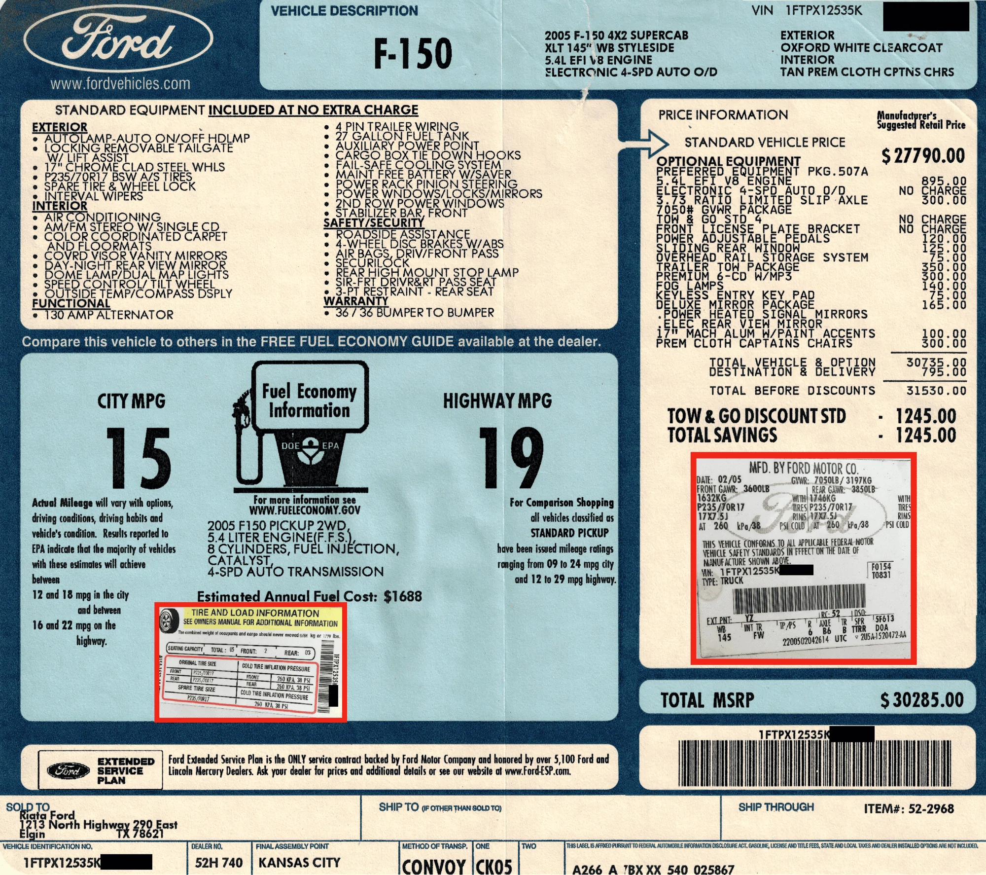 Ford F-150 Second thought/ Crazy prices 2005 F150 STICKERS