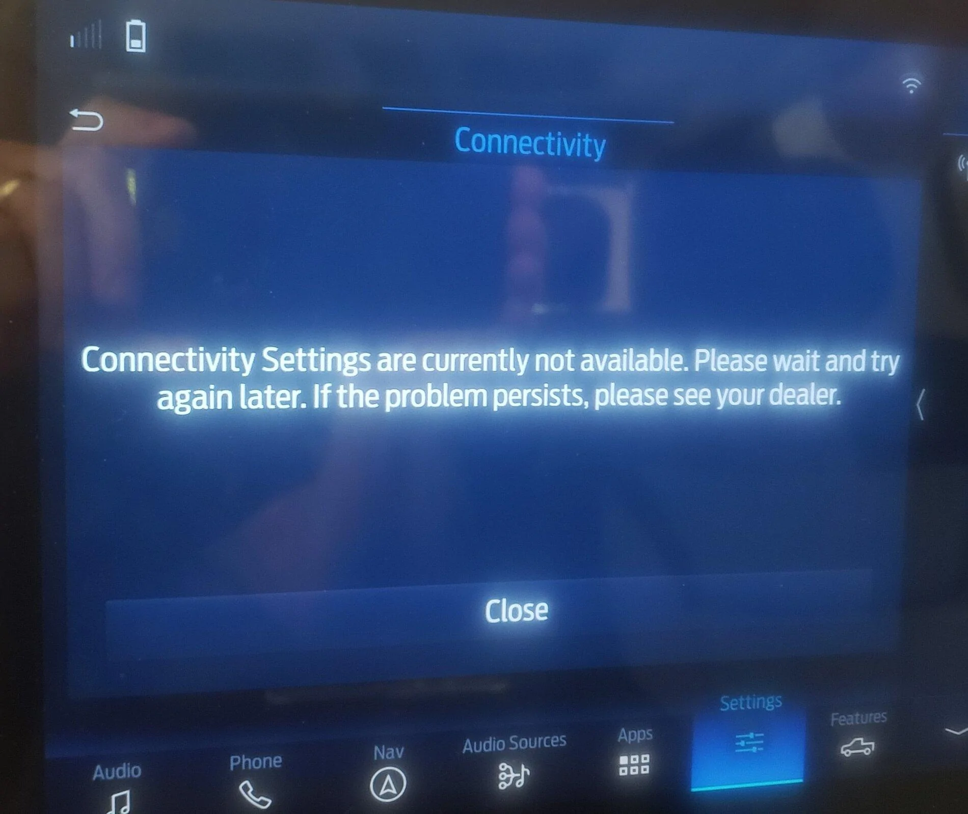 Ford F-150 "Connectivity Settings are currently not available" Message 2021-05-23 15.01.03