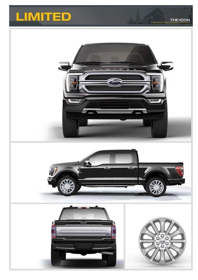Ford F-150 Factory Wheels Comparison - 2021 F-150 (XL, STX, XLT, Lariat, King Ranch, Platinum, Limited) 2021-F150-Limited-Wheels