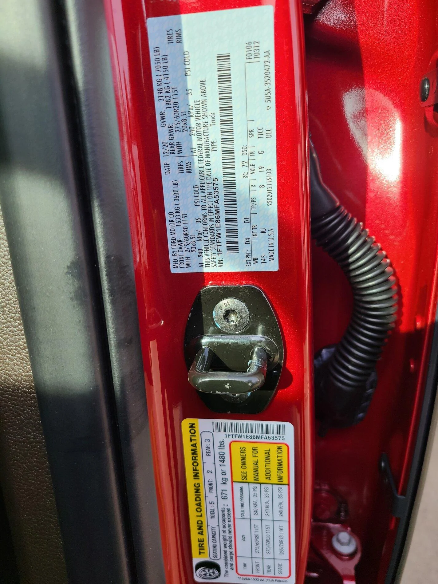 Ford F-150 King Ranch / Platinum / Limited Payload Sticker thread 20210101_134646