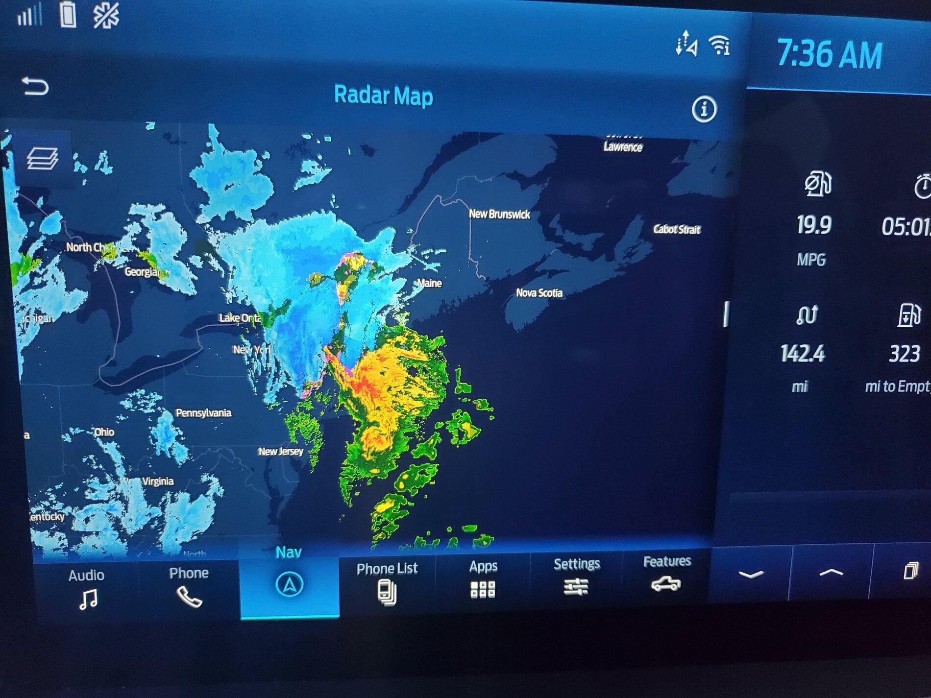 Ford F-150 Radar map -- a feature some don't know about in 2021 F-150 20210116_073617