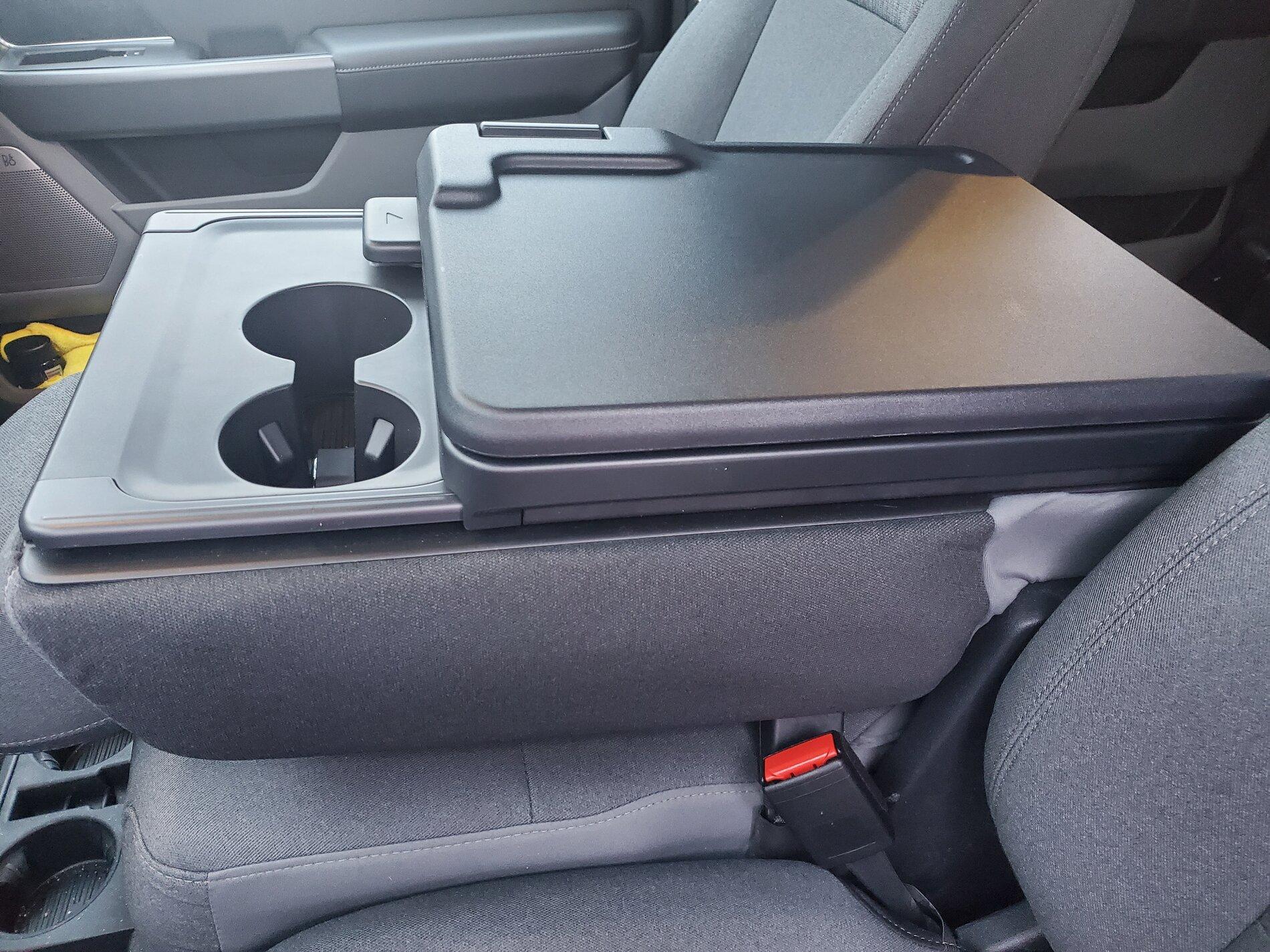 Ford F-150 40/20/40 seating + center work surface --- be aware the part you rest your arm on does not open. 20210201_072418