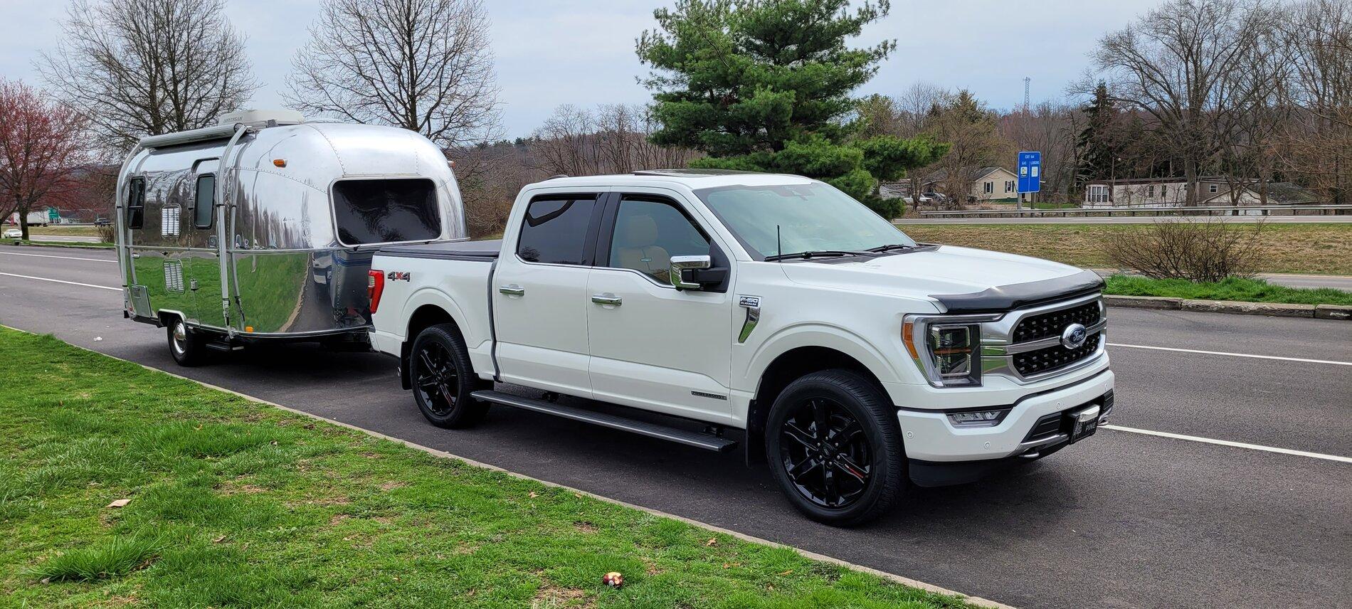 Ford F-150 Powerboost 7.2kW Towing Travel Trailer - First hookup and test results 20210327_130739