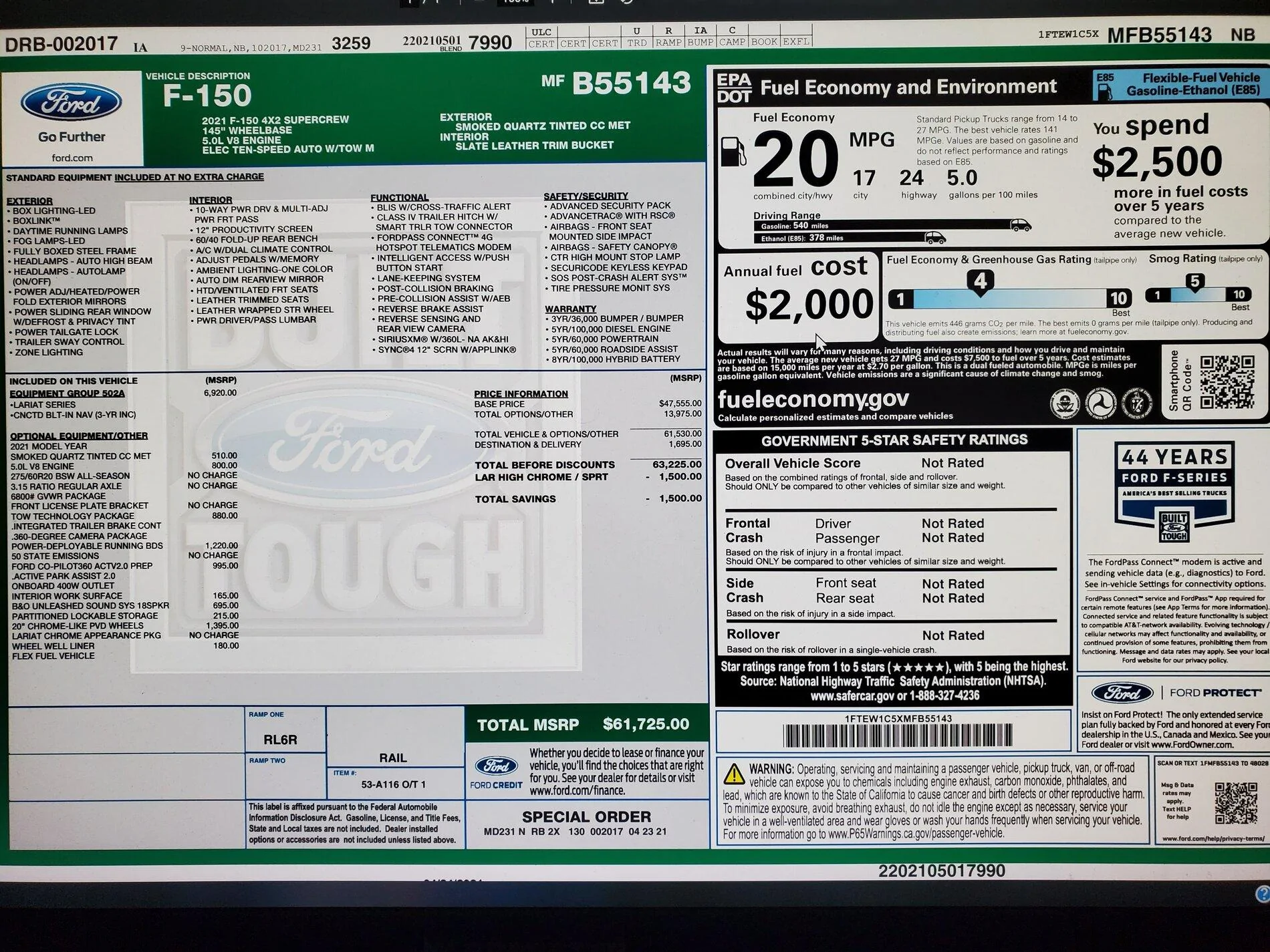 Ford F-150 4/26 Build Week 20210423_230600