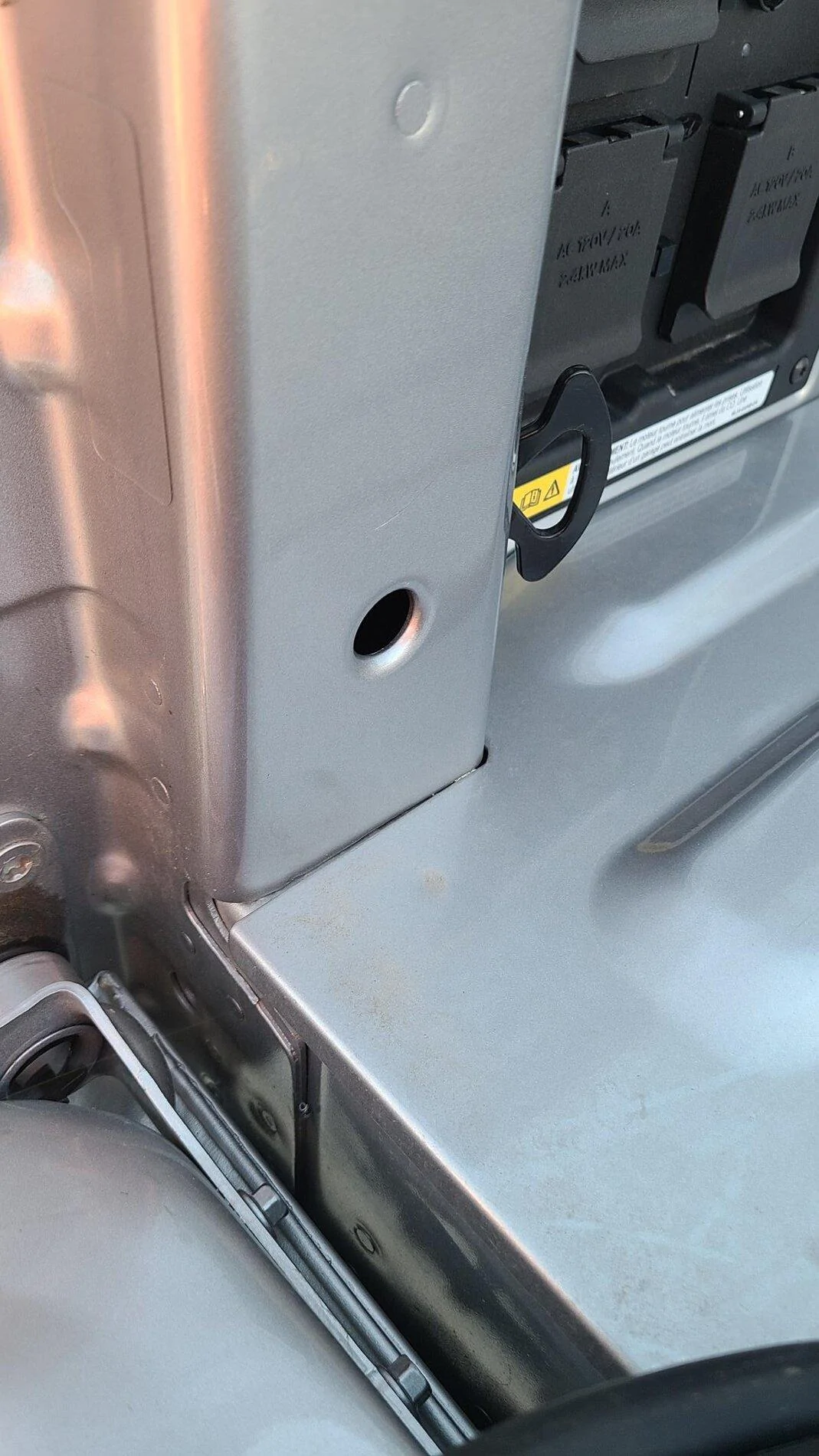 Ford F-150 Pro Power Onboard Generator 7.2K Powering a Trailer While Driving -- IT WORKS! 20210828_195634