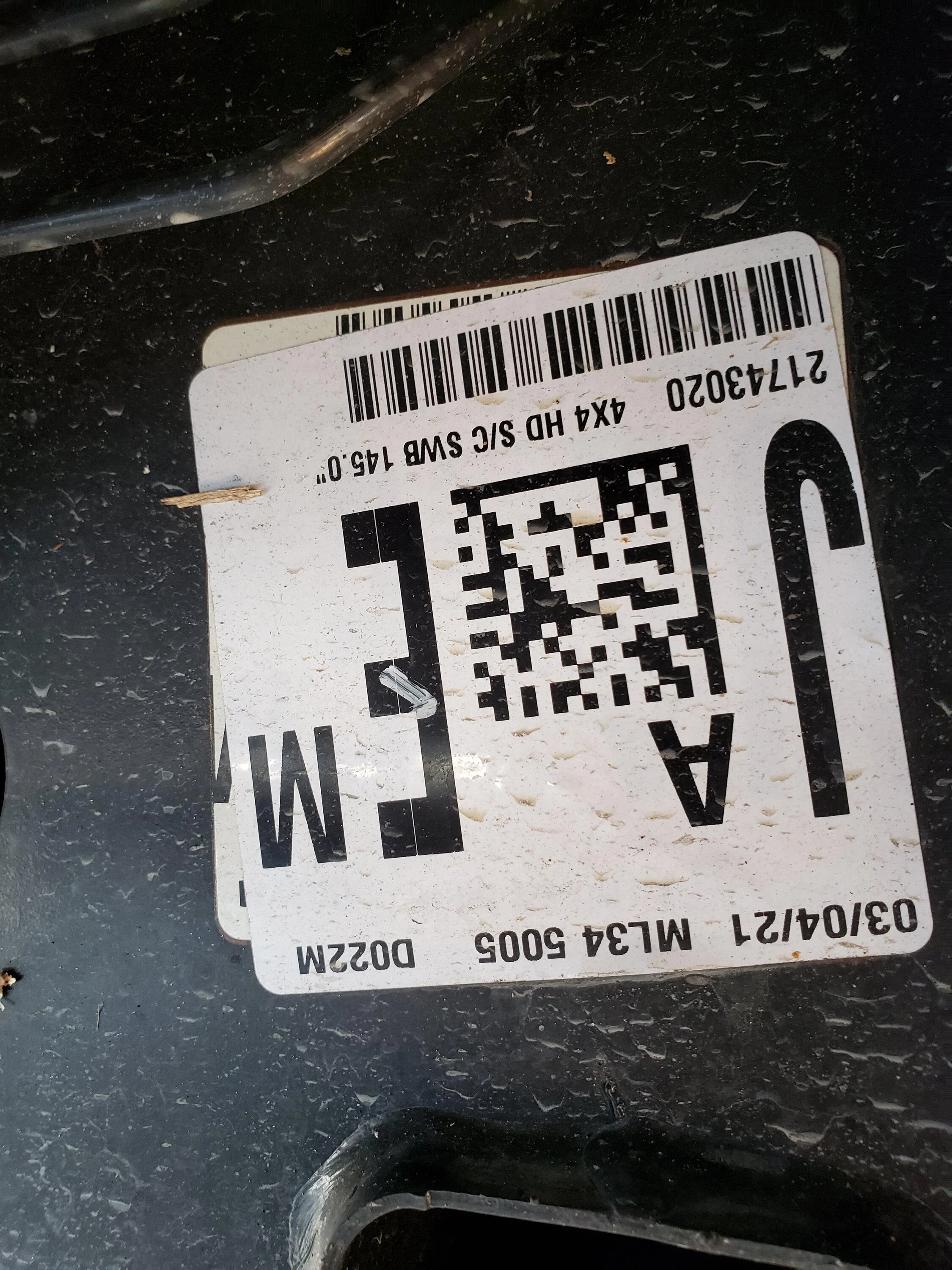 Ford F-150 Job Number?   How Know? 20211028_130442