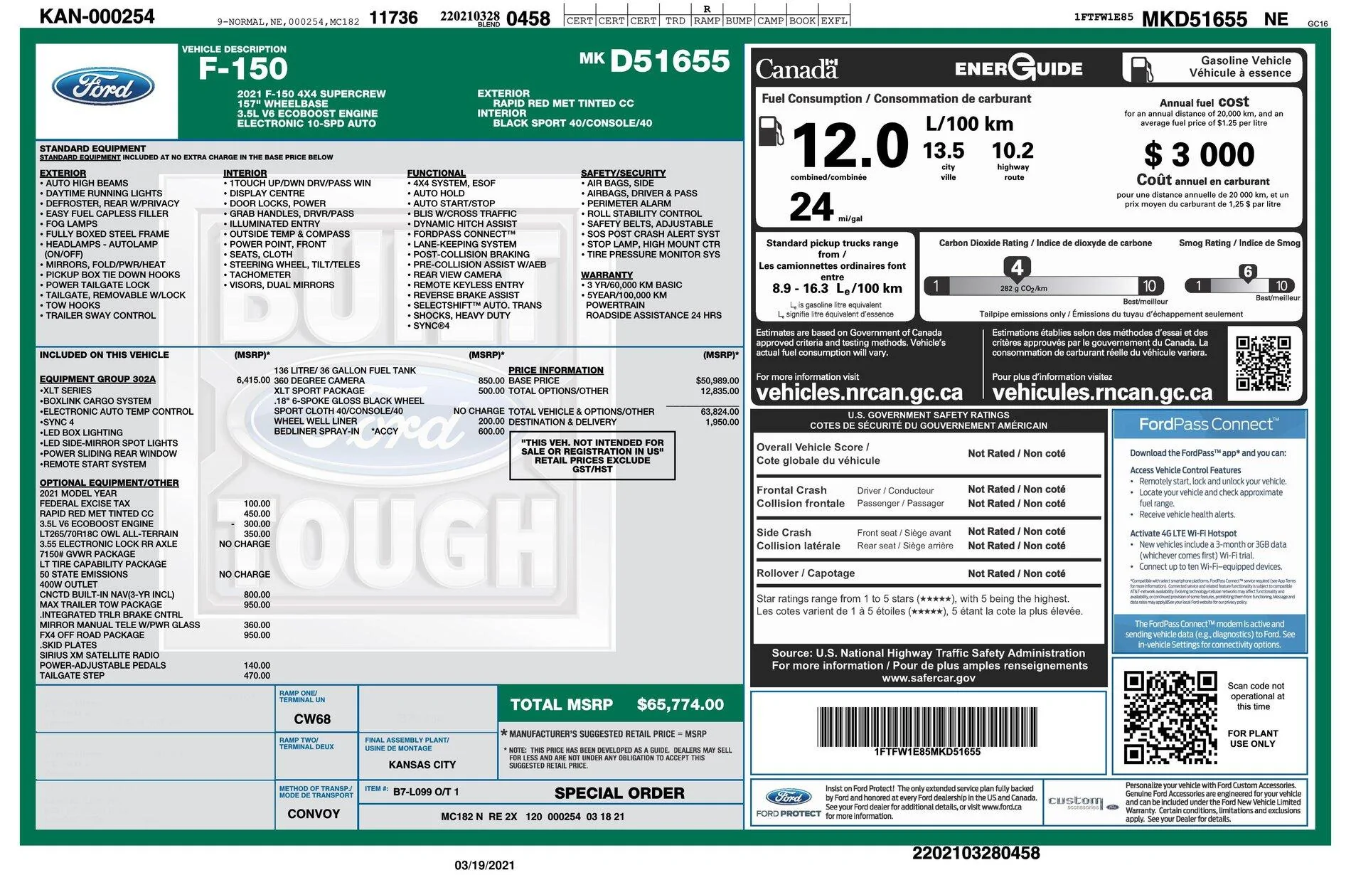 Ford F-150 Hello from the great white north! 2021_FordF150WindowSticker