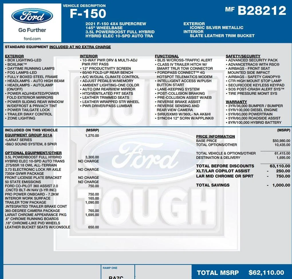 Ford F-150 Help me figure out my Payload Capacity 2021_Lariat_501A_PB_Window_Sticker