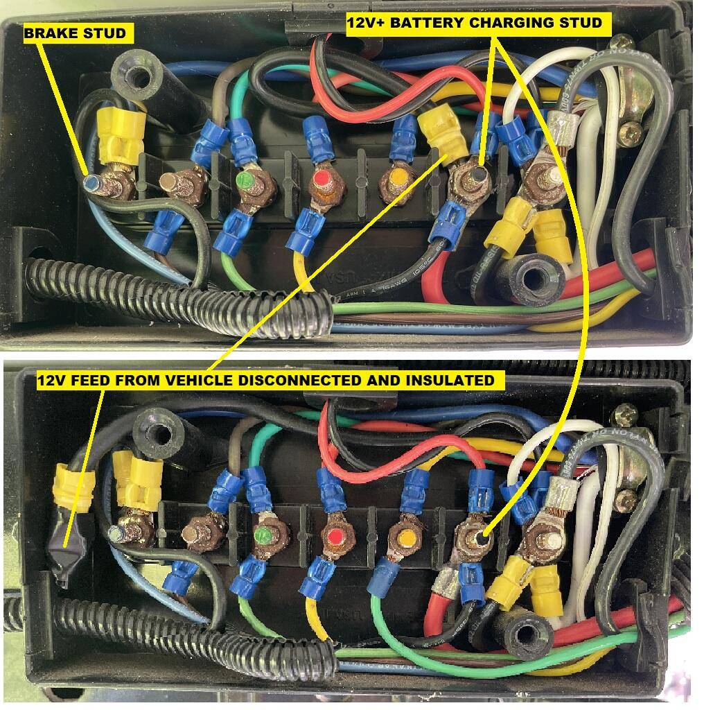 Ford F-150 Charging Travel Trailer Lithium batteries question 2022 5-0 JUNCTION BOX EBRAKE