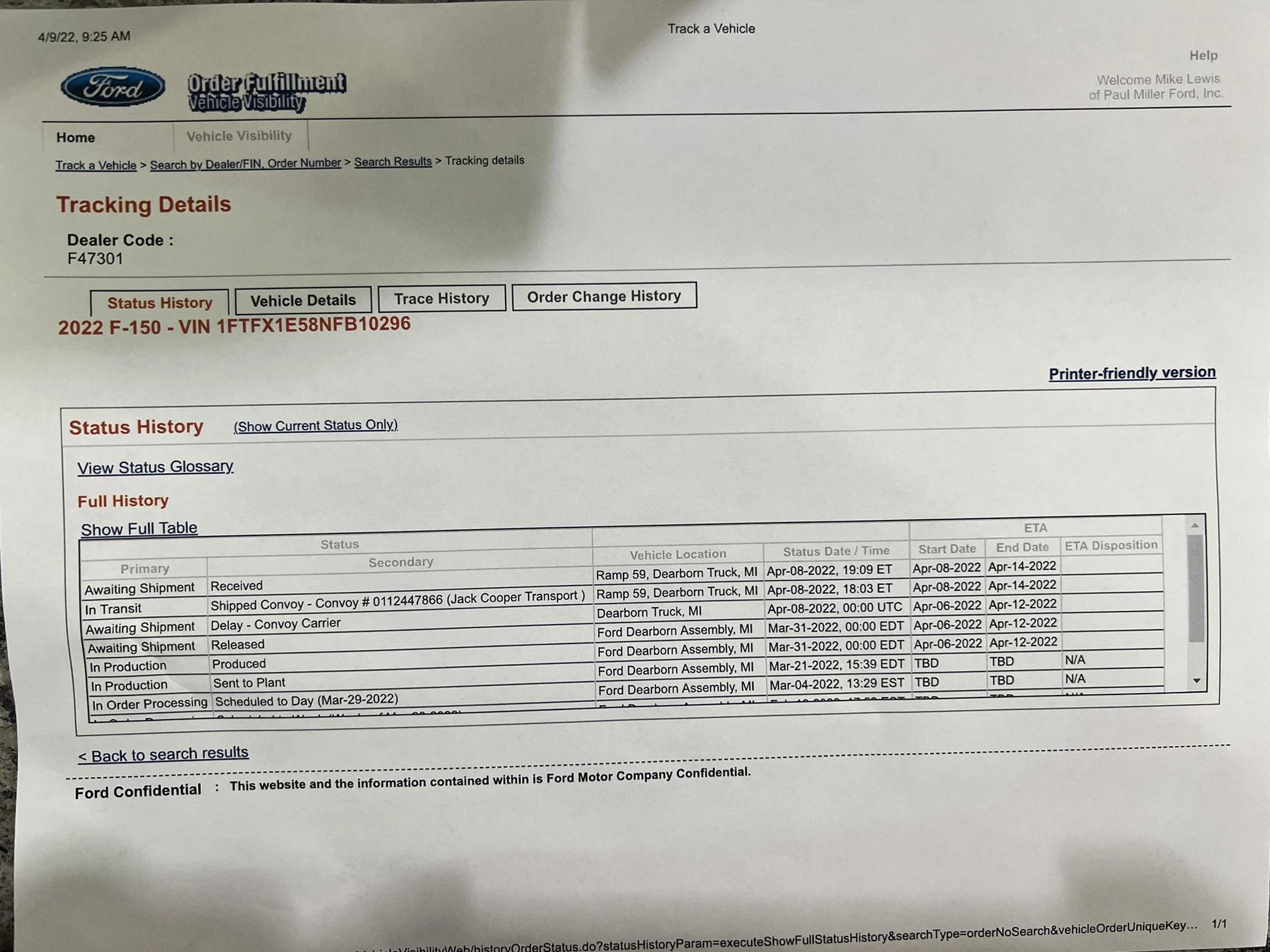 Ford F-150 3/28 Build Week Group 2022 F150 XLT  copy