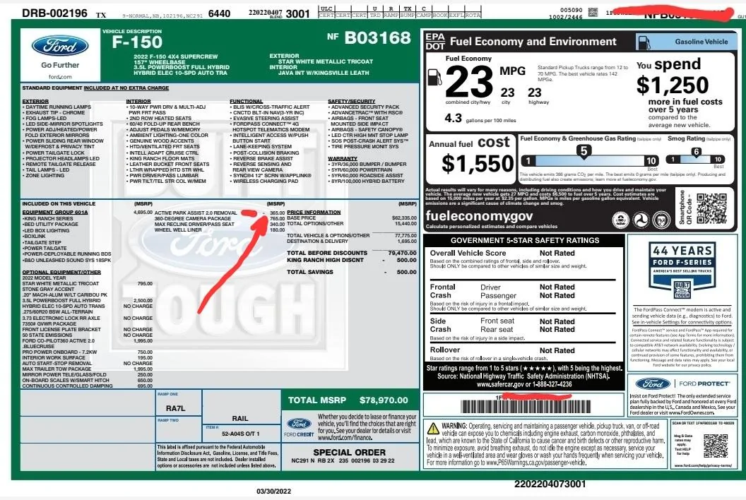 Ford F-150 Front parking sensors. 20220414_192656