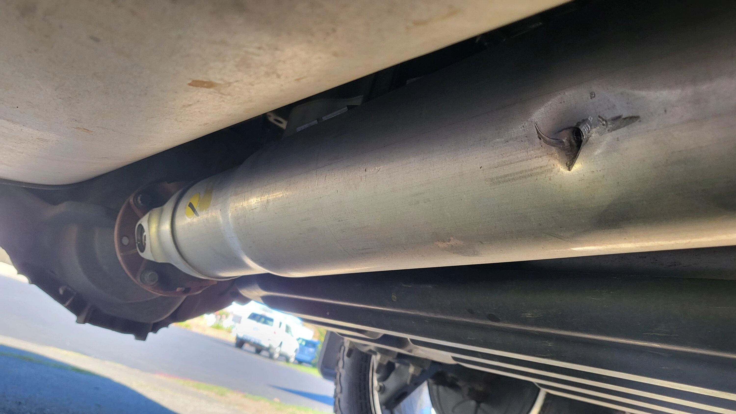 Ford F-150 Insulation falling down on driveshaft 20221001_144416