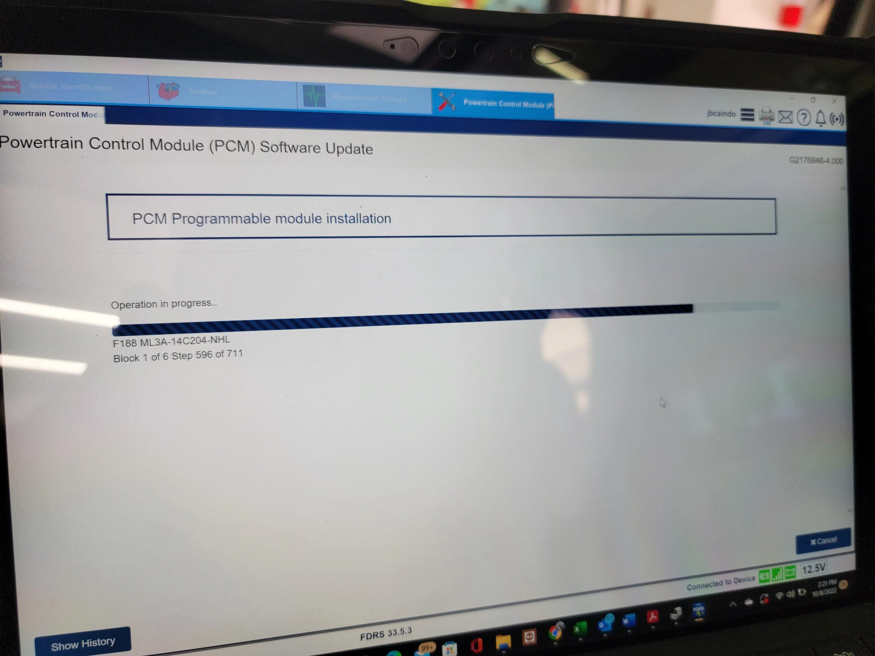 Ford F-150 ECU module programming guide using FDRS 20221008_142110