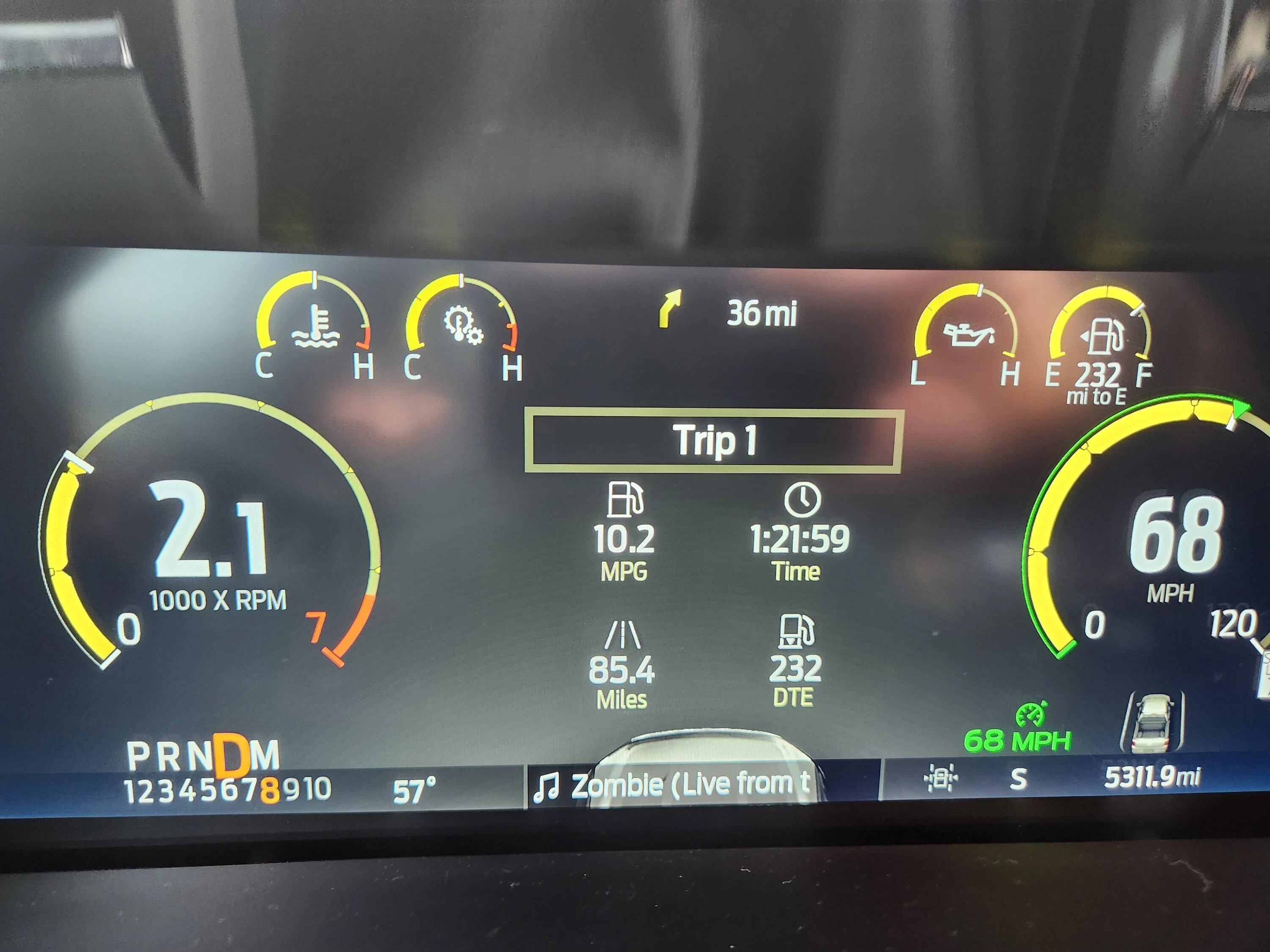 Ford F-150 MPG drop towing small trailer 20221119_105021