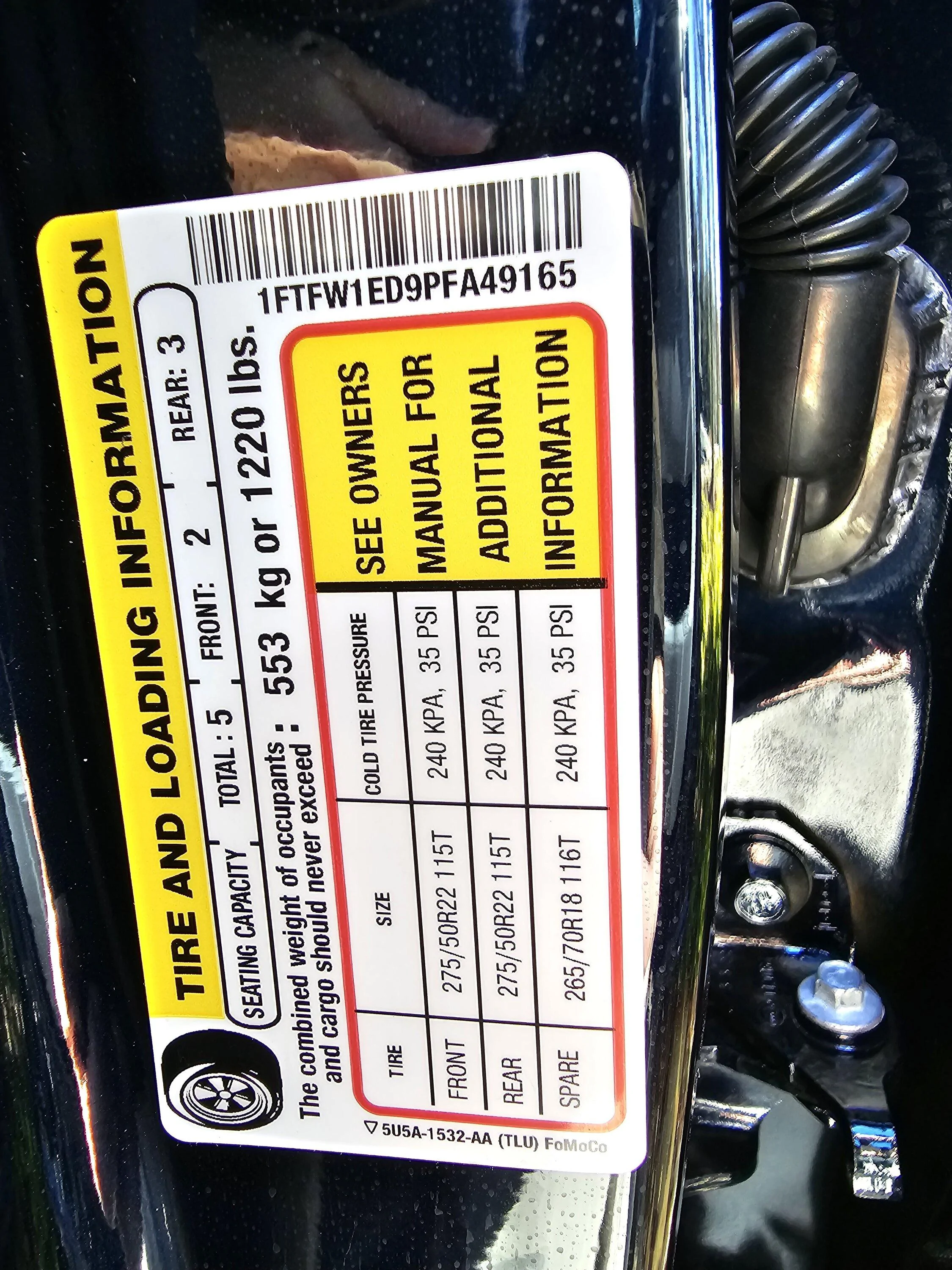 Ford F-150 Who has the “lowest” payload? 20230307_124835