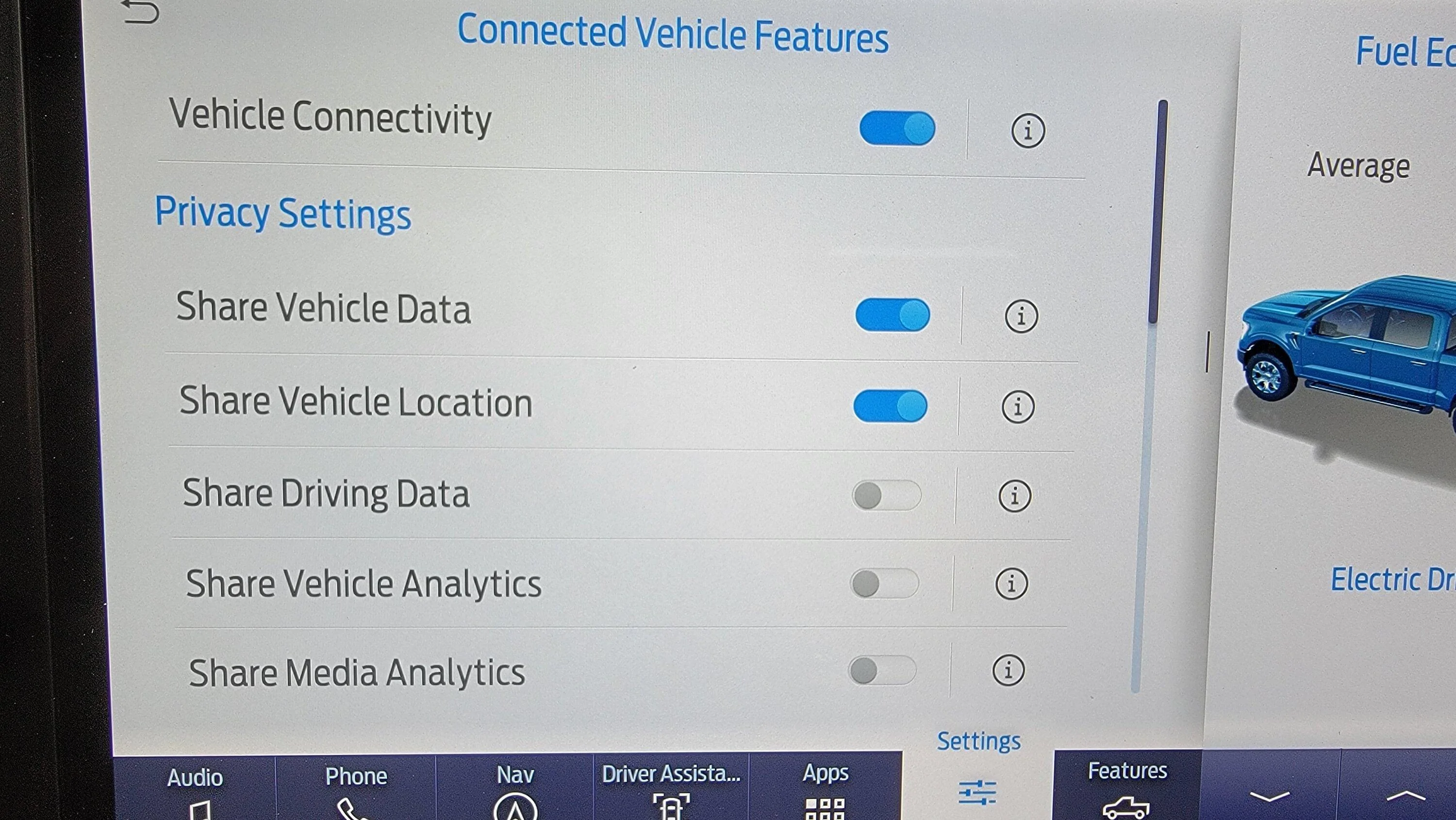 Ford F-150 What do you guys disable? 20230331_125155