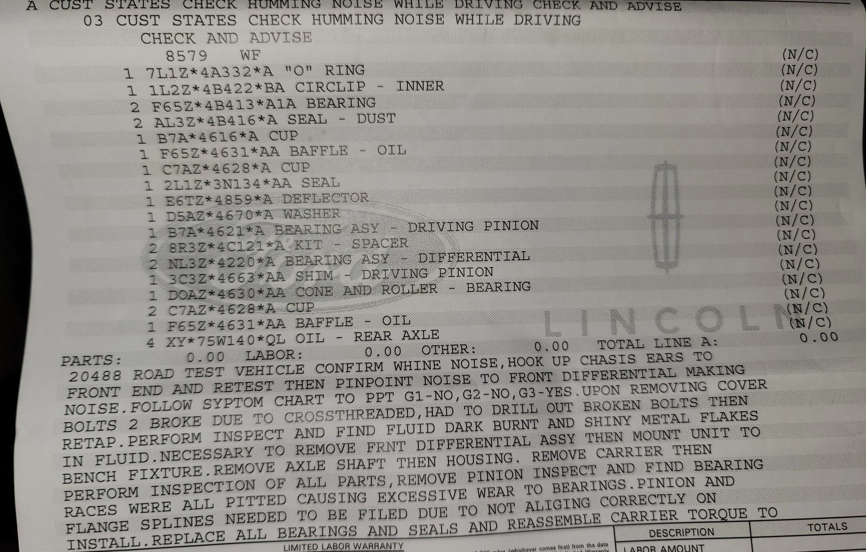 Ford F-150 Front Diff Pinion Bearing Failure 20230822_141327