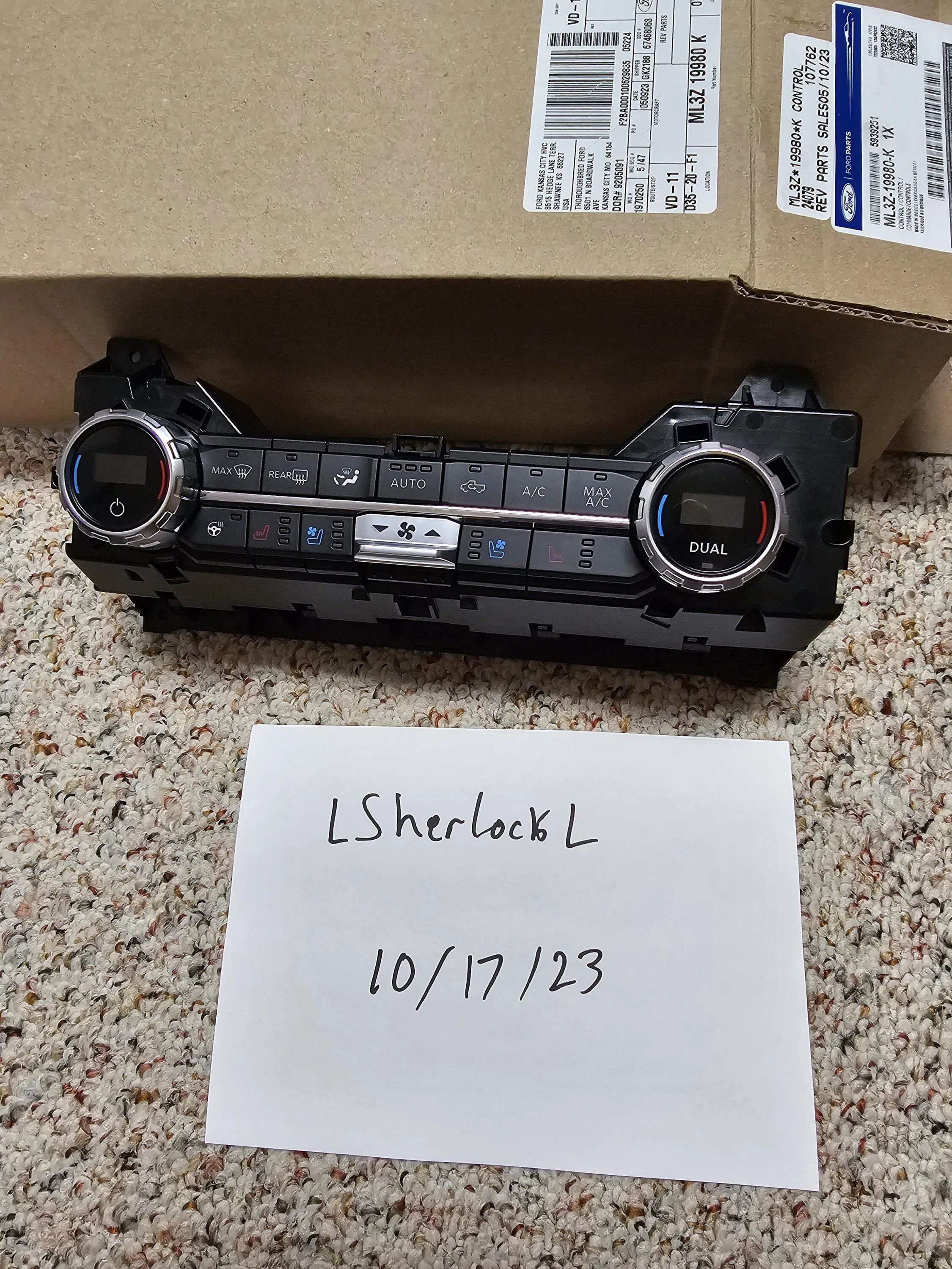 Ford F-150 Manual Seat Set, Clockspring Assembly 20231017_190525