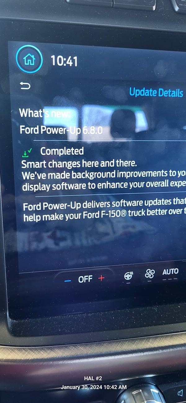Ford F-150 Feedback Process to Ford for a Successful OTA Update? 20240130_104205