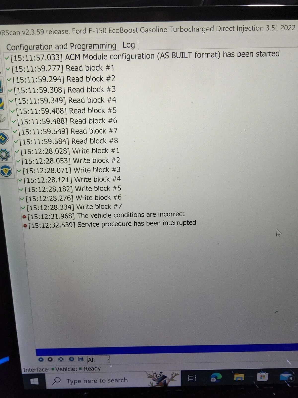 Ford F-150 Forscan issue...procedure interrupted 20240316_152030