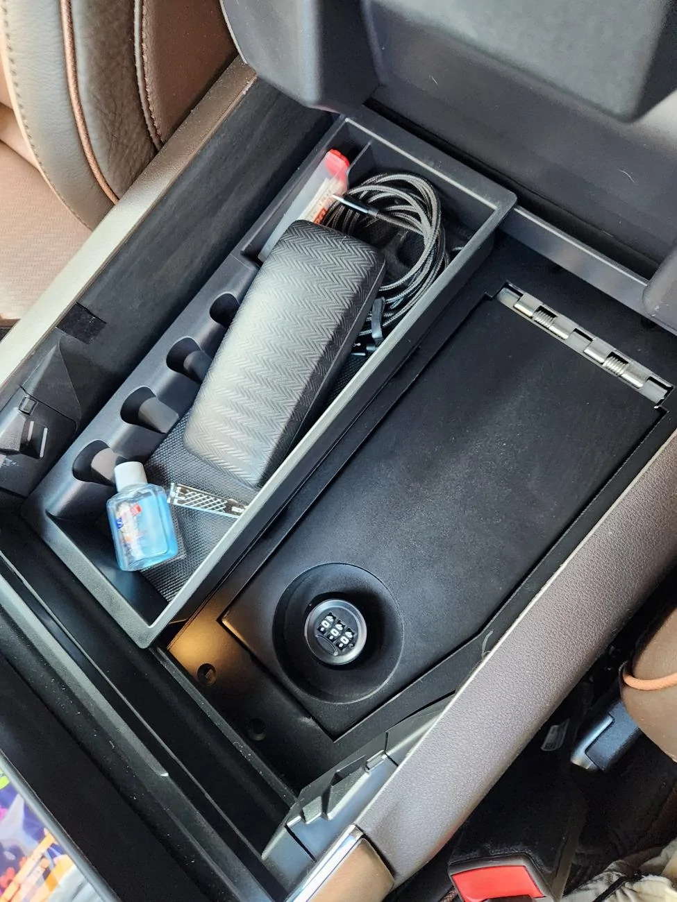 Ford F-150 Console Half Safe installed 20240703_152850