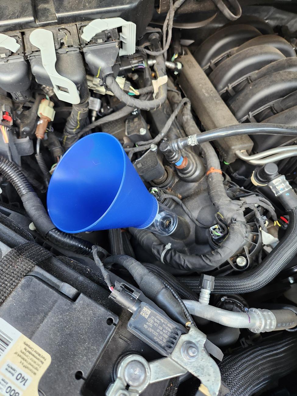 Ford F-150 No more spilled oil during an oil change -- Spill-Free Oil Funnel 20240730_175510