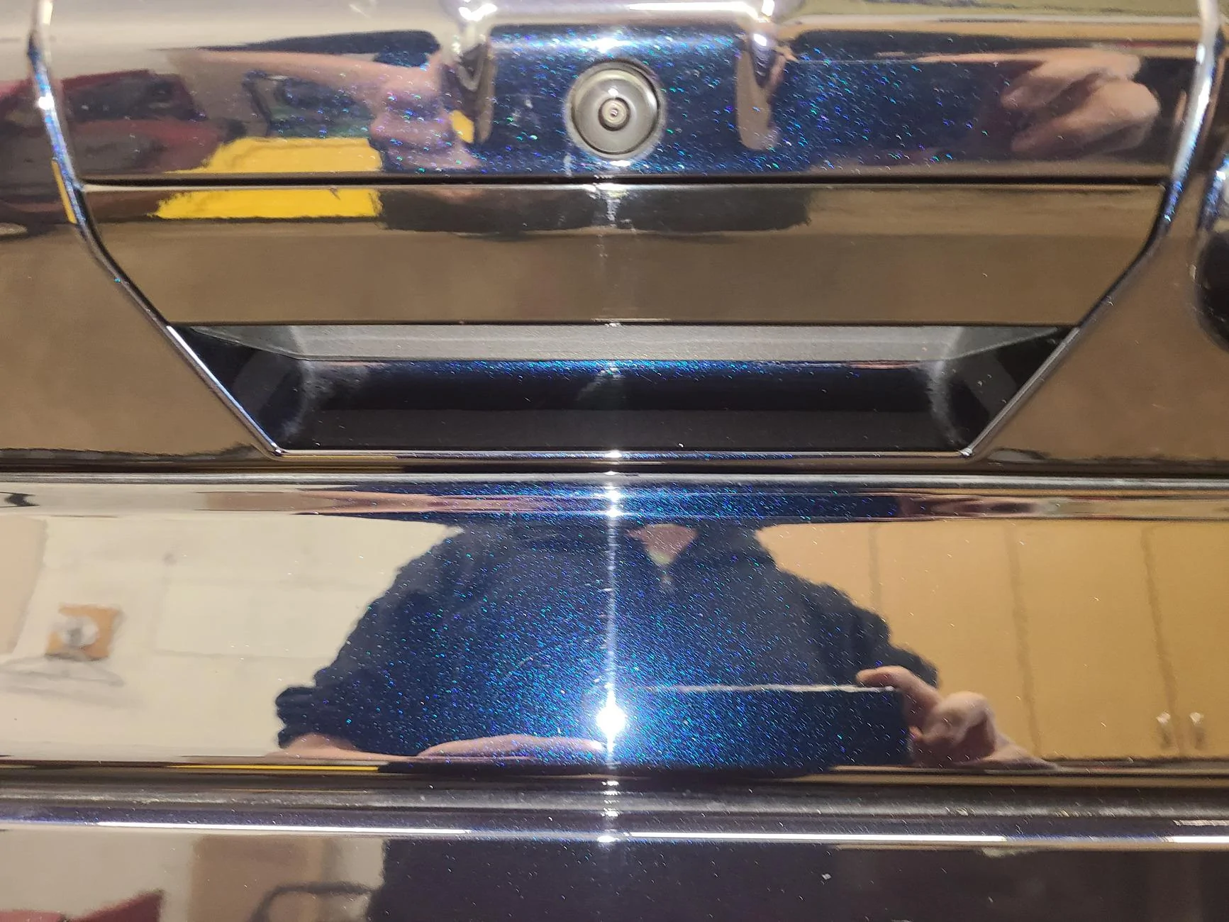 Ford F-150 Removing chrome tailgate handle blank 20240811_144750