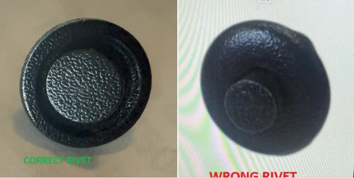 Ford F-150 A Pro tailgate(swing door) trim piece is missing a push rivet. 2025-08-10_133900