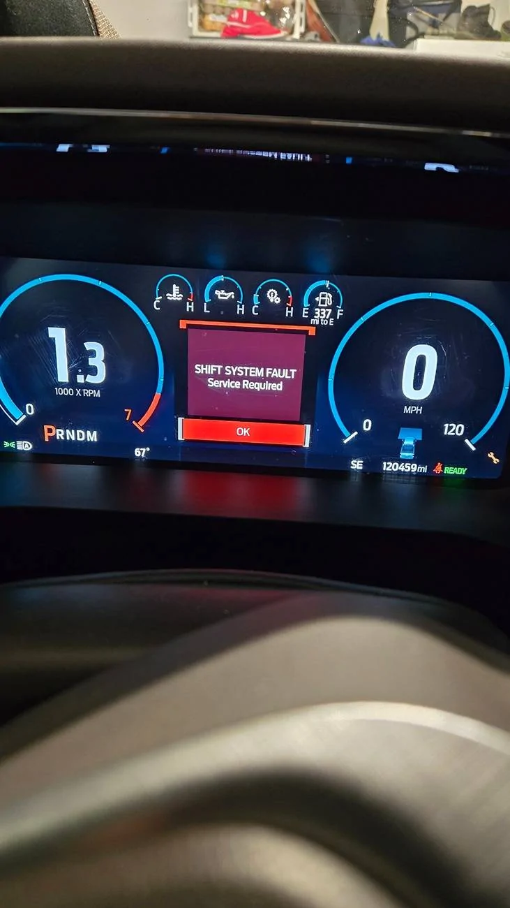 Ford F-150 SHIFT SYSTEM FAULT Service Required Warning 20250416_074303
