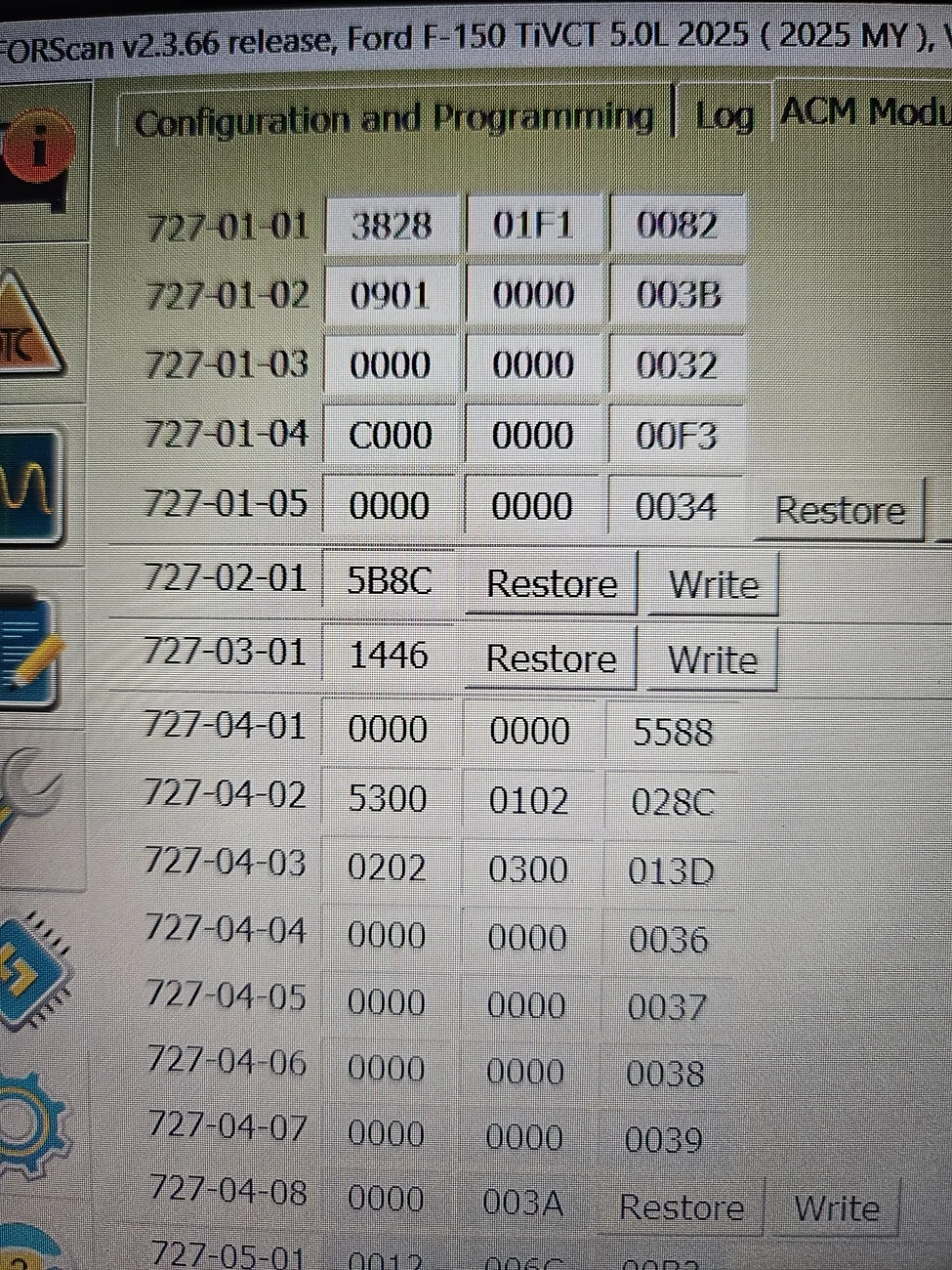 Ford F-150 My FORScan mods on 2025 KR 20250912_074435