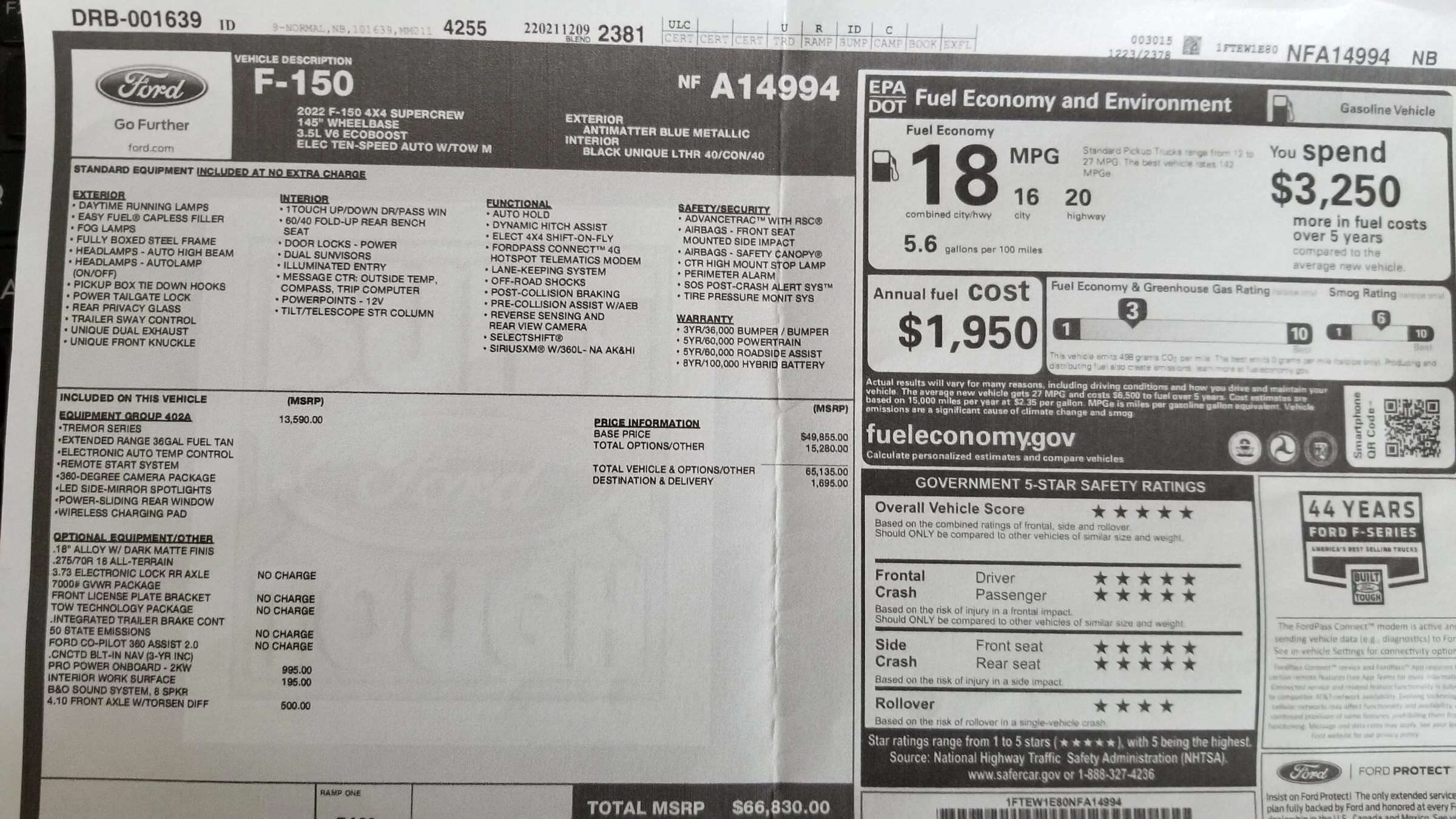 Ford F-150 2022 F-150 Tremor Scheduling Thread 22TremorWindowsticker120321